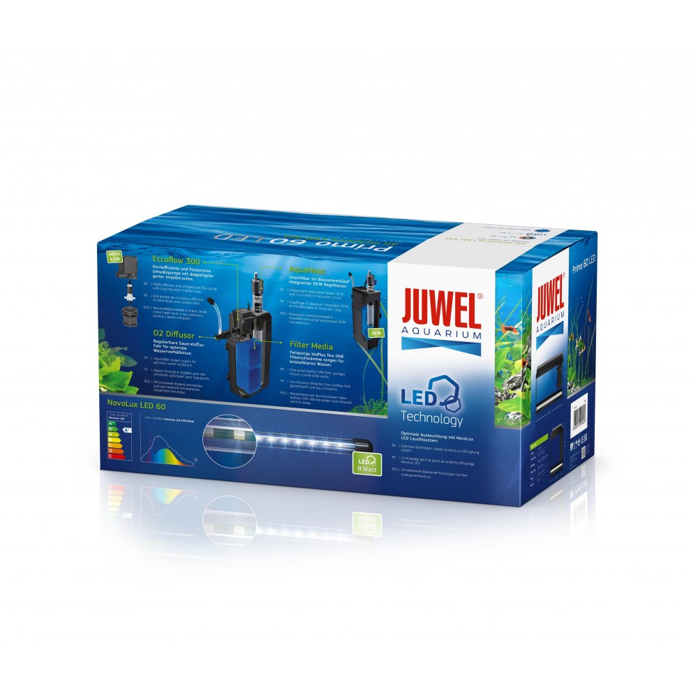 Акваріум Juwel прямий Primo 60 LED чорний, 61х37х31 см, 57 л