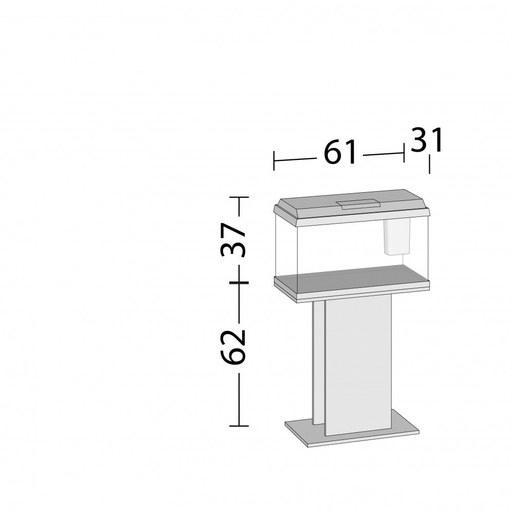 Акваріум Juwel прямий Primo 60 LED чорний, 61х37х31 см, 57 л