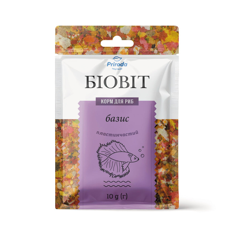 Корм Природа Біовіт «Базіс» для акваріумних риб, пластинчатий, 10 г