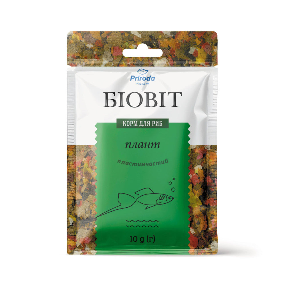 Корм Природа Біовіт «Плант» для травоїдних риб, пластинчатий, 10 г