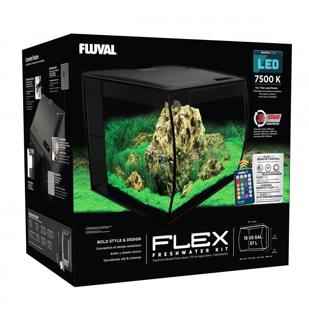 Акваріум Fluval FLEX з обладнанням, чорний, 57 л