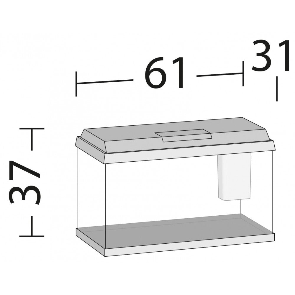 Акваріум Juwel прямий Primo 60 LED чорний, 61х37х31 см, 57 л
