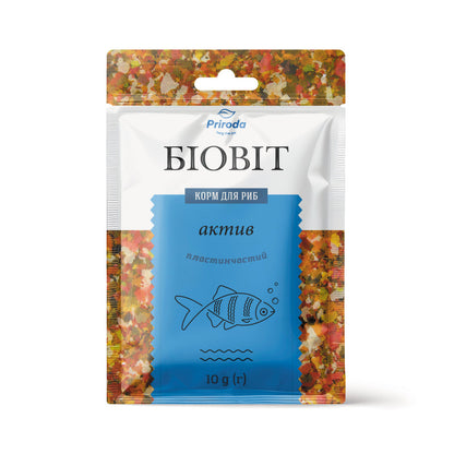 Корм Природа Біовіт «Актив» для дорослих акваріумних риб, пластинчатий, 10 г