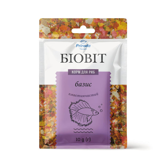 Корм Природа Біовіт «Базіс» для акваріумних риб, пластинчатий, 10 г