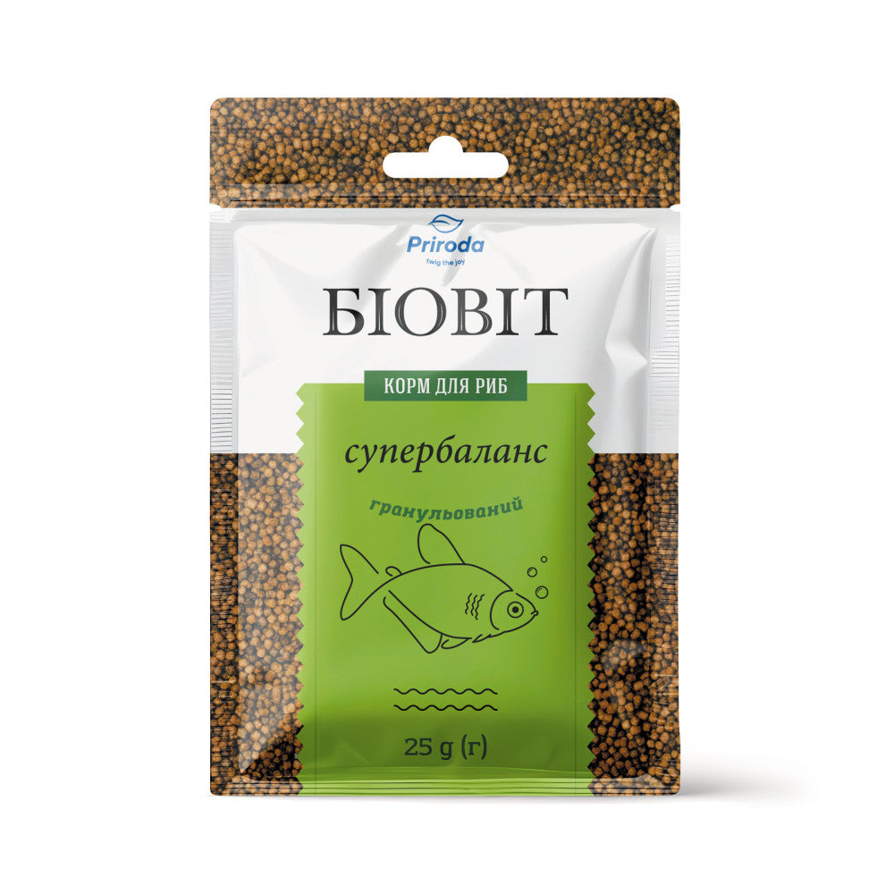 Корм Природа Біовіт «Супербаланс» для яскраво-забарвлених активних риб, гранульований, 25 г