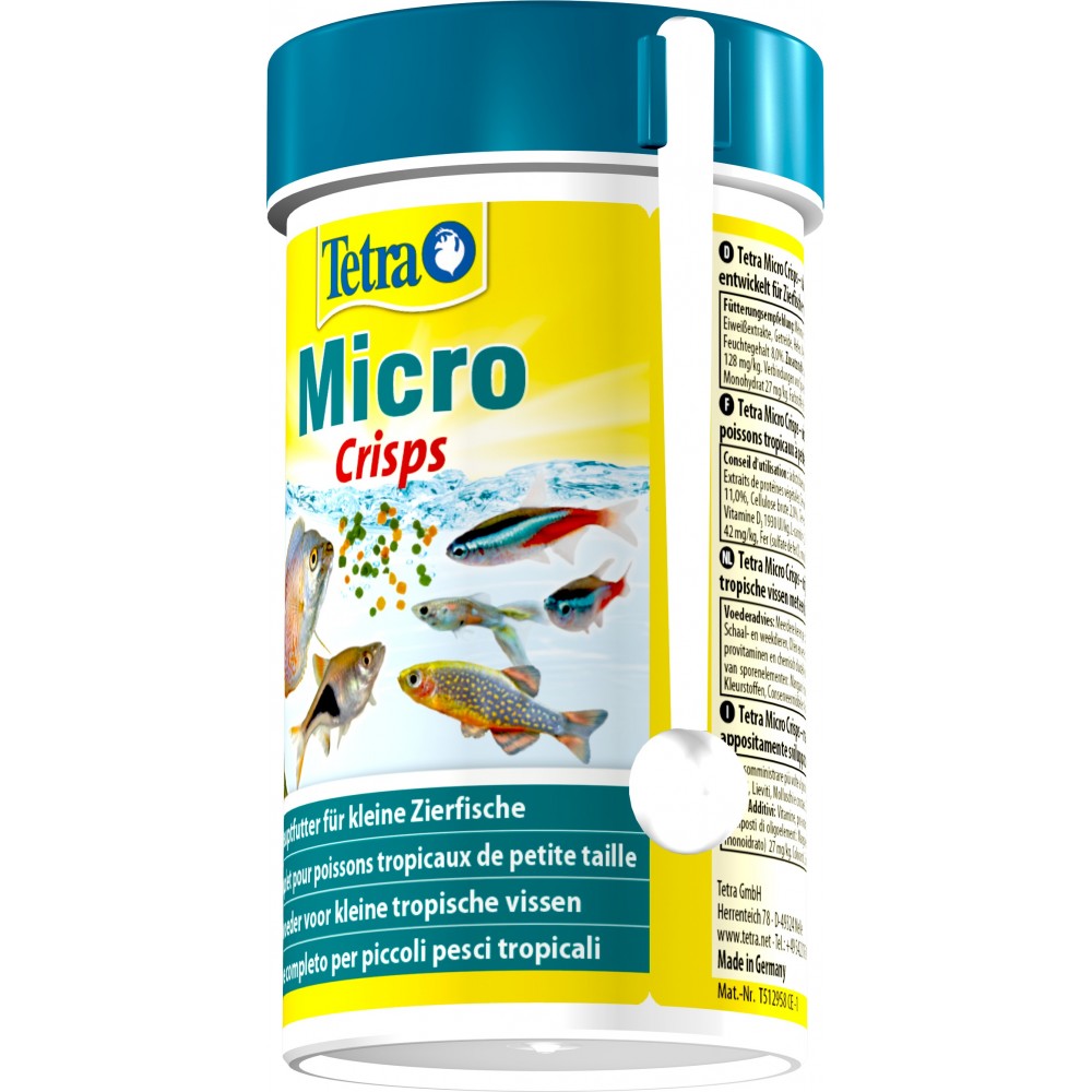 Корм Tetra Micro Crisps для акваріумних дрібних рибок, 100 мл (мікрочіпси)