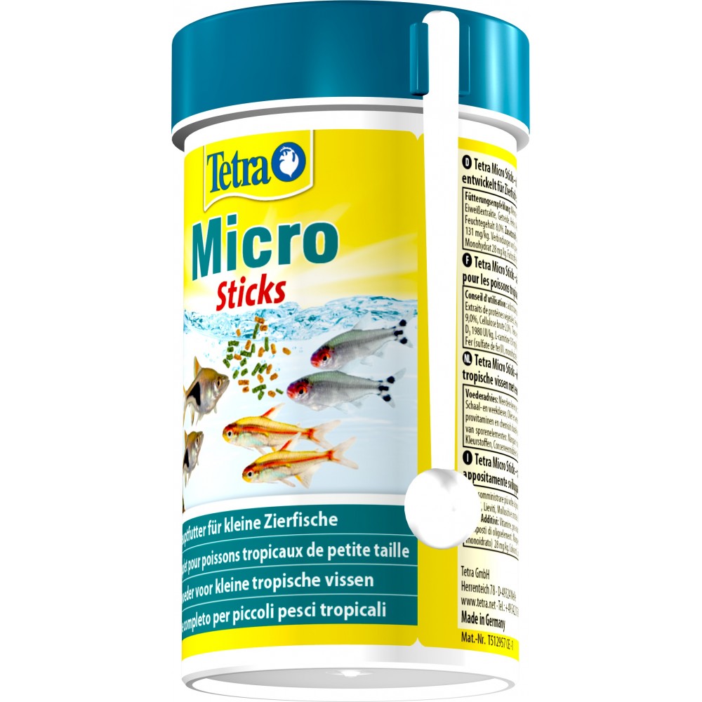 Корм Tetra Micro Sticks для акваріумних дрібних рибок мікропалички 100 мл
