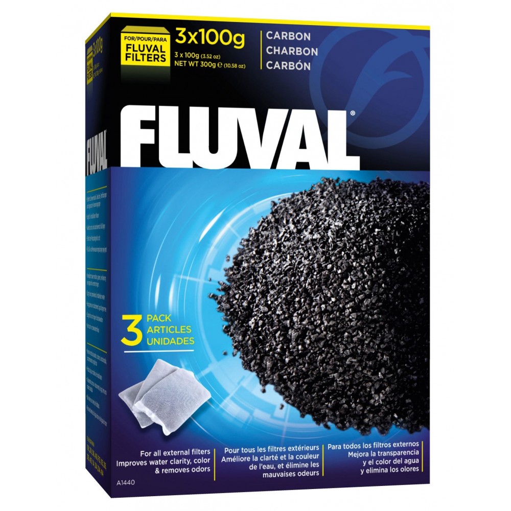 Наповнювач для фільтра Fluval «Carbon» активоване вугілля (3 x 100 г)