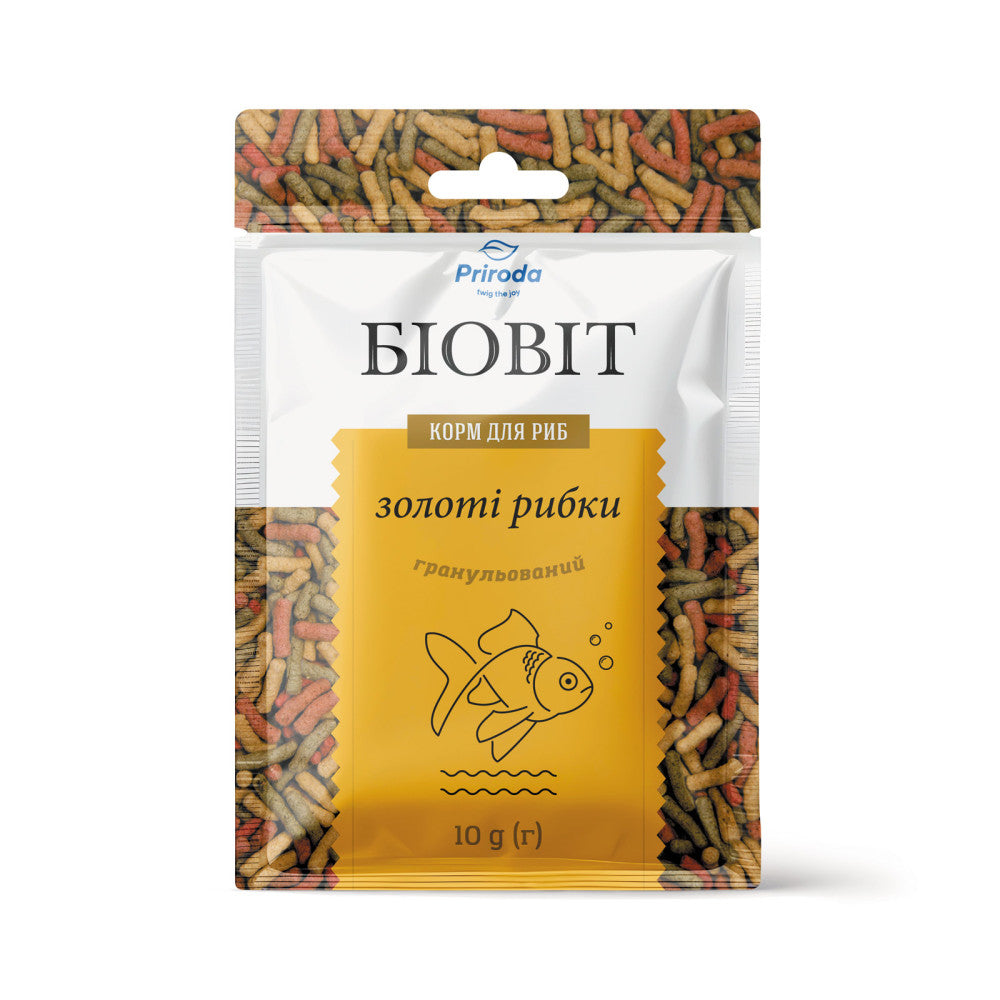 Корм Природа Біовіт «Золоті рибки» для риб сімейства коропових, гранульований, 10 г