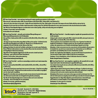 Набір індикаторних тестів Tetra Pond Test 6in1 для перевірки показників якості ставкової води, 25 шт